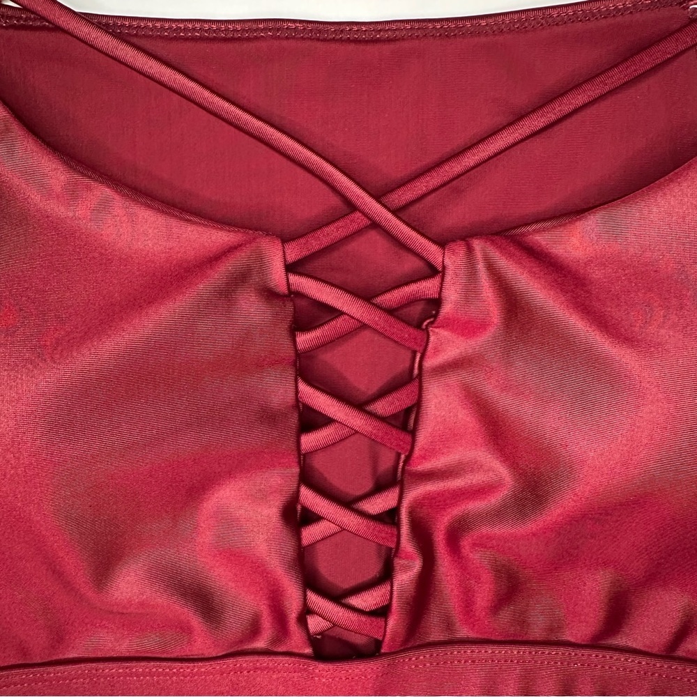 Mono B Women’s Maroon Sports Bra Top – Size Large - Picture 3 of 8